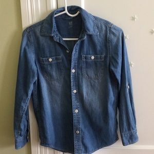 gap girls denim shirt L